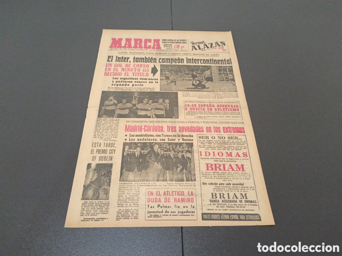 Coleccionismo deportivo: MARCA 27/09/1964 - Foto 1