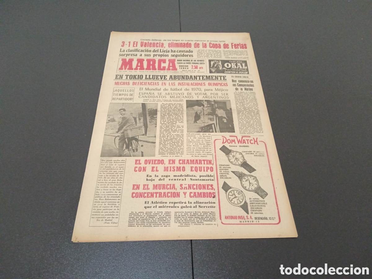 Coleccionismo deportivo: MARCA 09/10/1964 - Foto 1