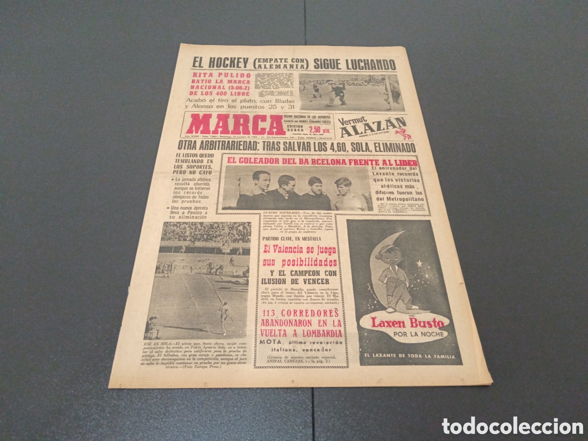 Coleccionismo deportivo: MARCA 18/10/1964 - Foto 1