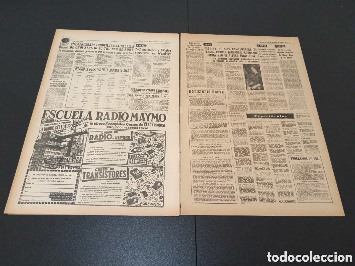 Coleccionismo deportivo: MARCA 22/10/1964 - Foto 4