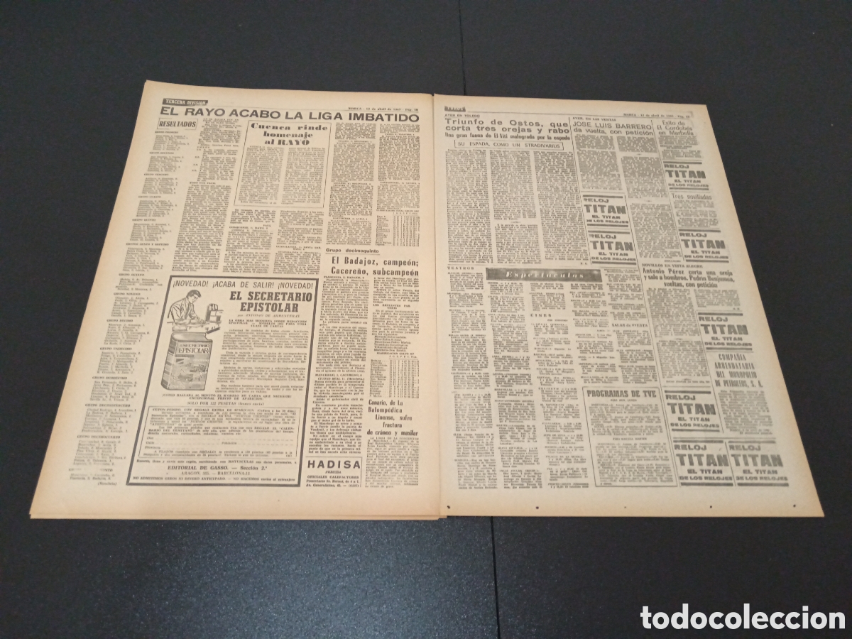 Coleccionismo deportivo: MARCA 12/04/1965 - Foto 6