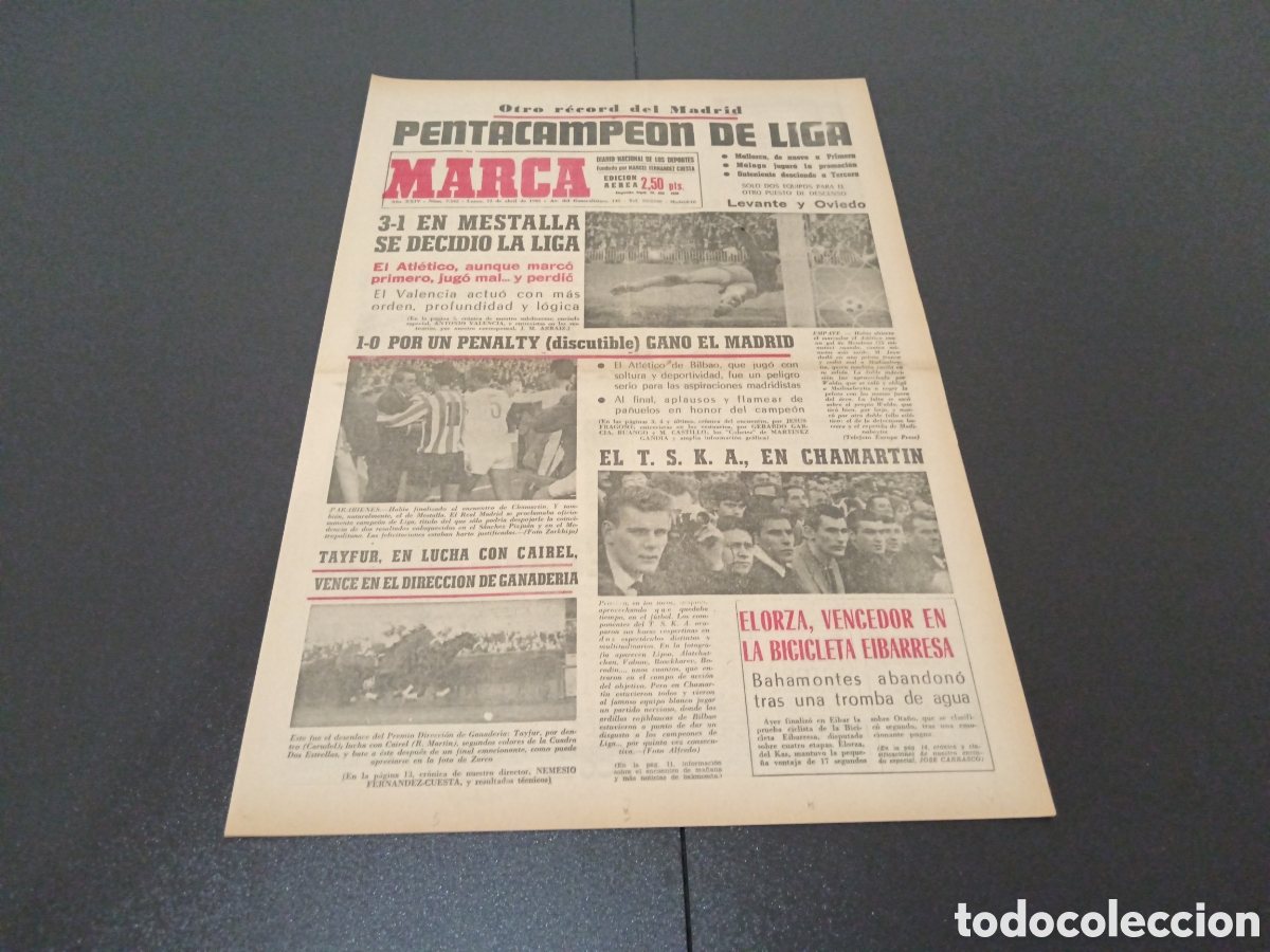 Coleccionismo deportivo: MARCA 12/04/1965 - Foto 1