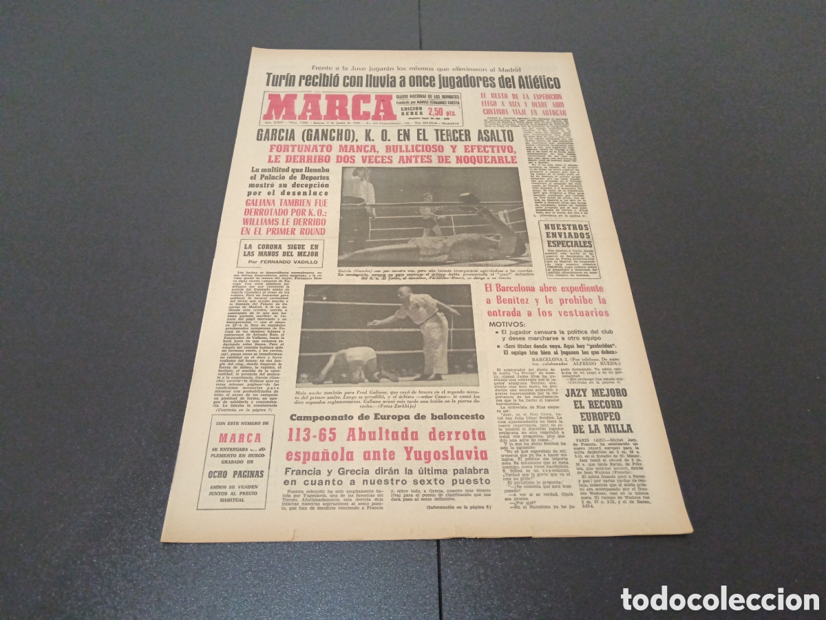 Coleccionismo deportivo: MARCA 03/06/1965 - Foto 1