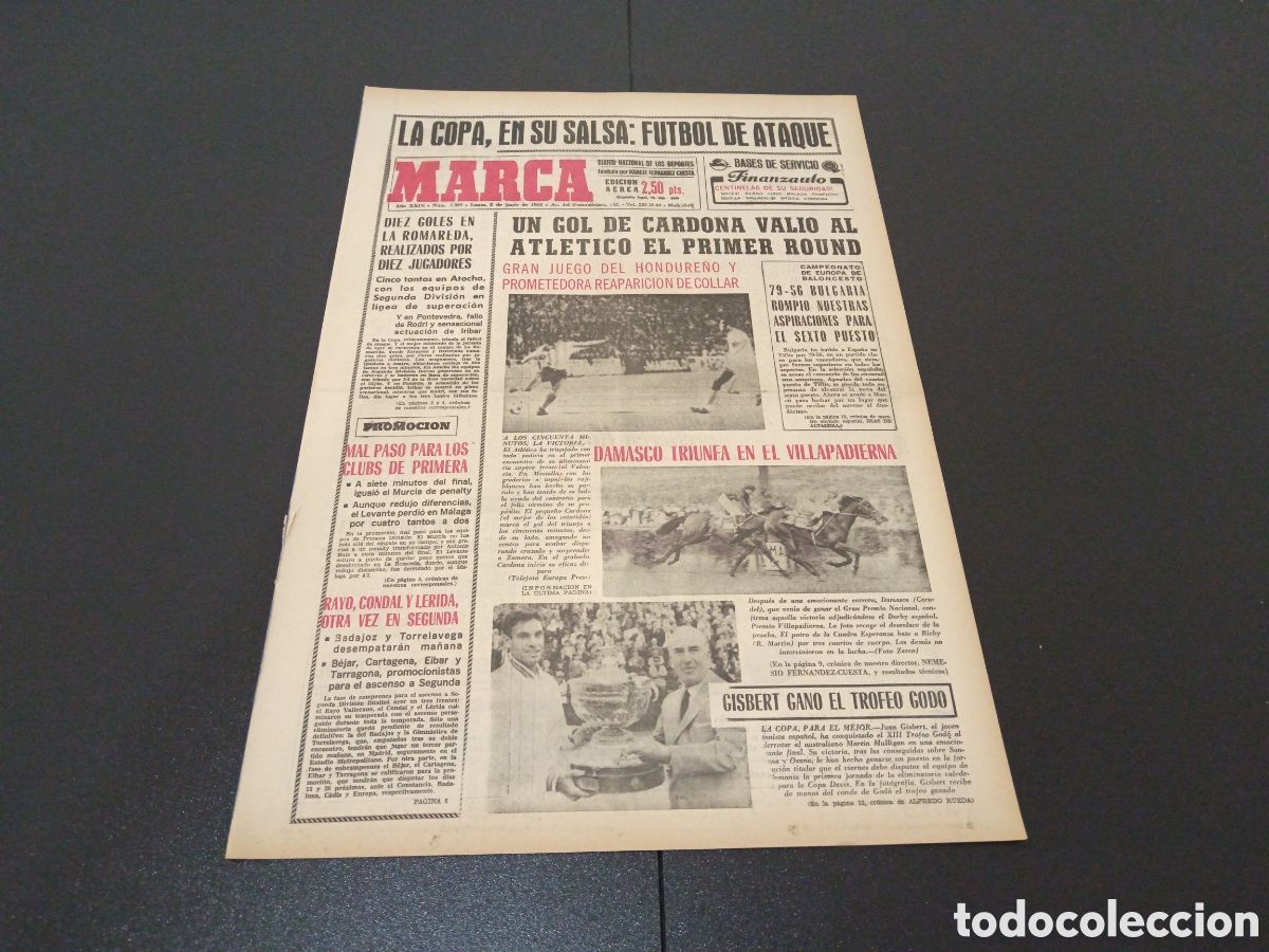 Coleccionismo deportivo: MARCA 07/06/1965 - Foto 1