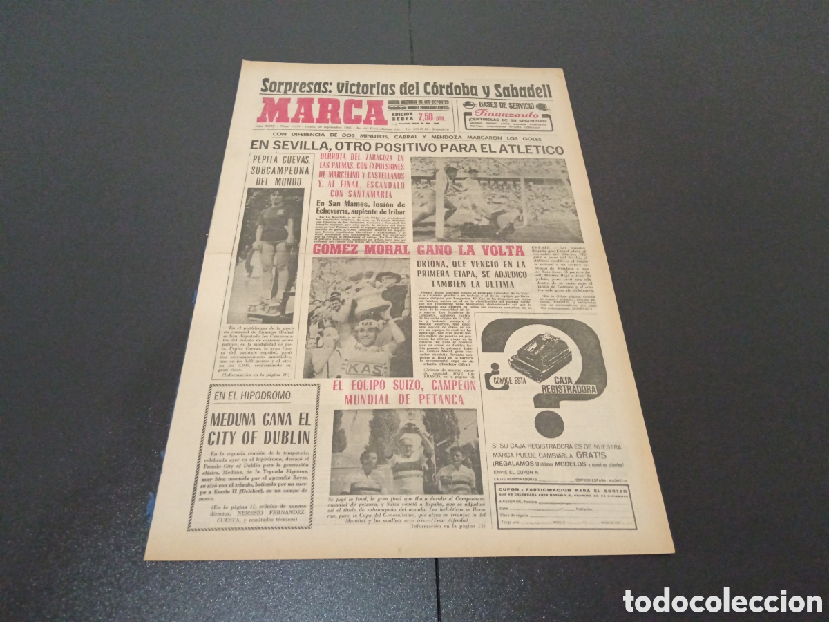 Coleccionismo deportivo: MARCA 20/09/1965 - Foto 1