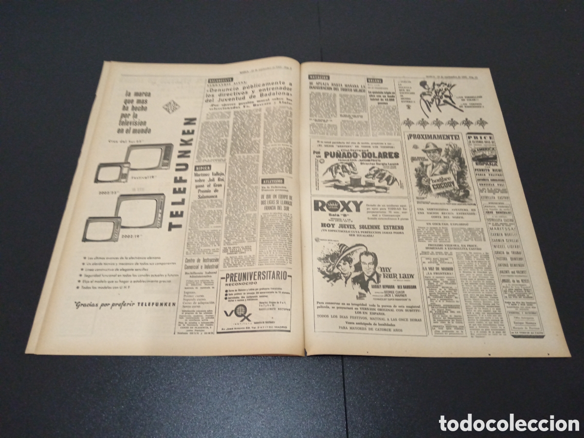 Coleccionismo deportivo: MARCA 23/09/1965 - Foto 4