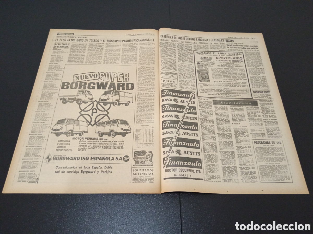 Coleccionismo deportivo: MARCA 18/10/1965 - Foto 6