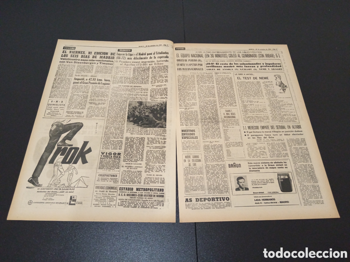Coleccionismo deportivo: MARCA 25/10/1965 - Foto 2