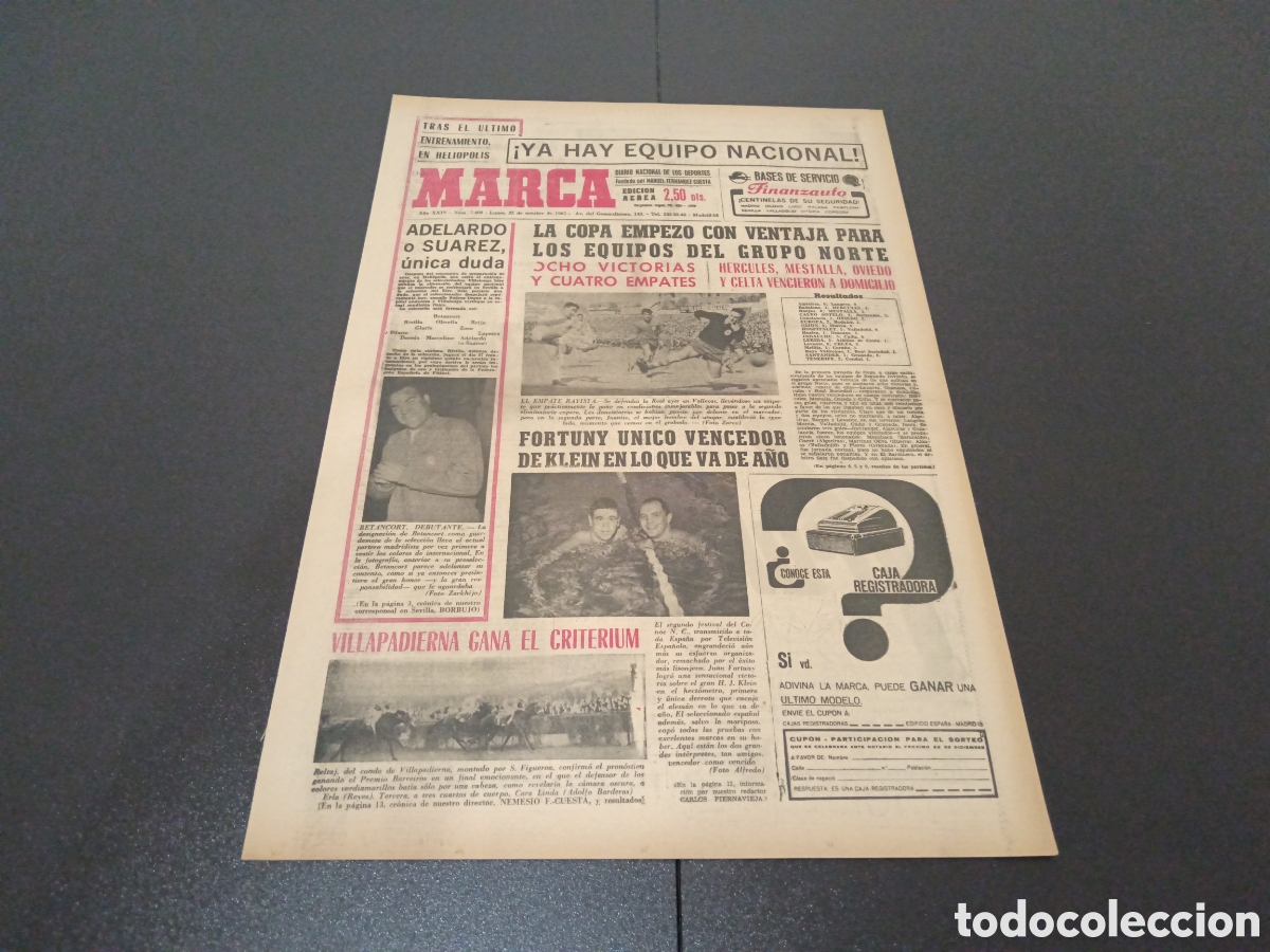 Coleccionismo deportivo: MARCA 25/10/1965 - Foto 1