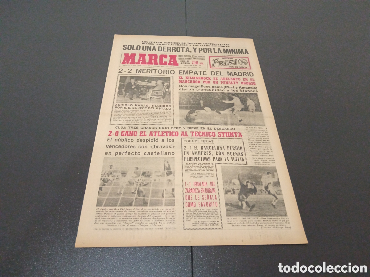 Coleccionismo deportivo: MARCA 18/11/1965 - Foto 1