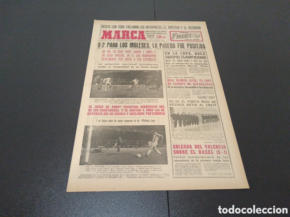 Coleccionismo deportivo: MARCA 09/12/1965 - Foto 1