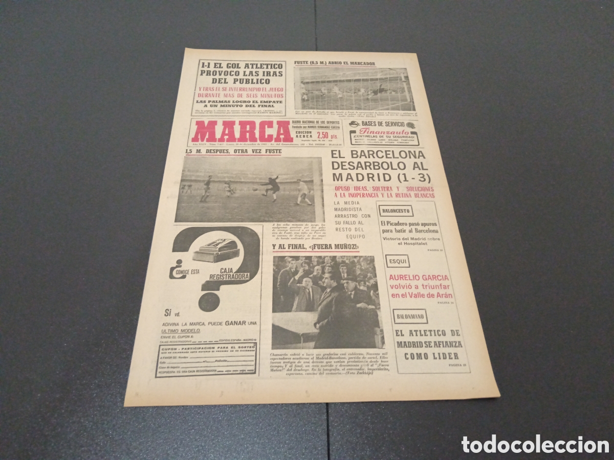 Coleccionismo deportivo: MARCA 20/12/1965 - Foto 1