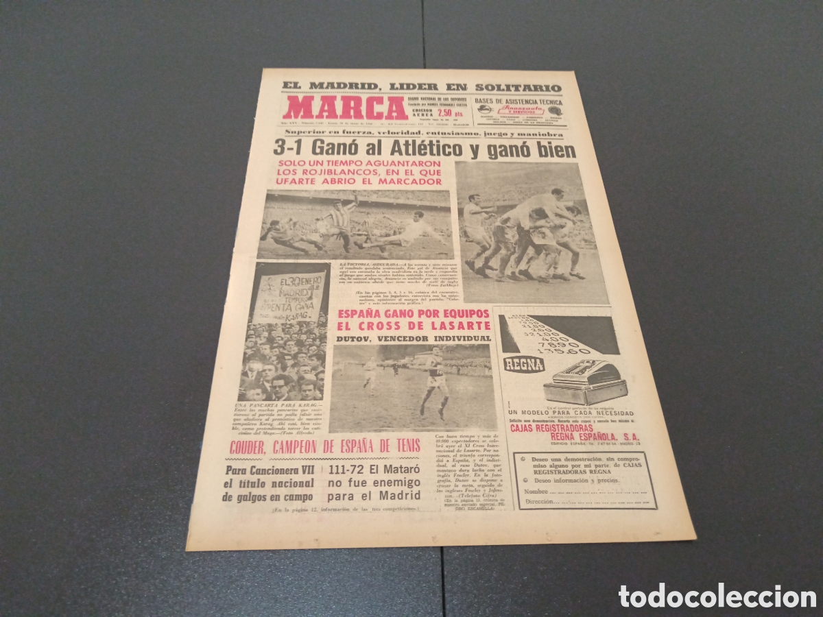 Coleccionismo deportivo: MARCA 31/01/1966 - Foto 1