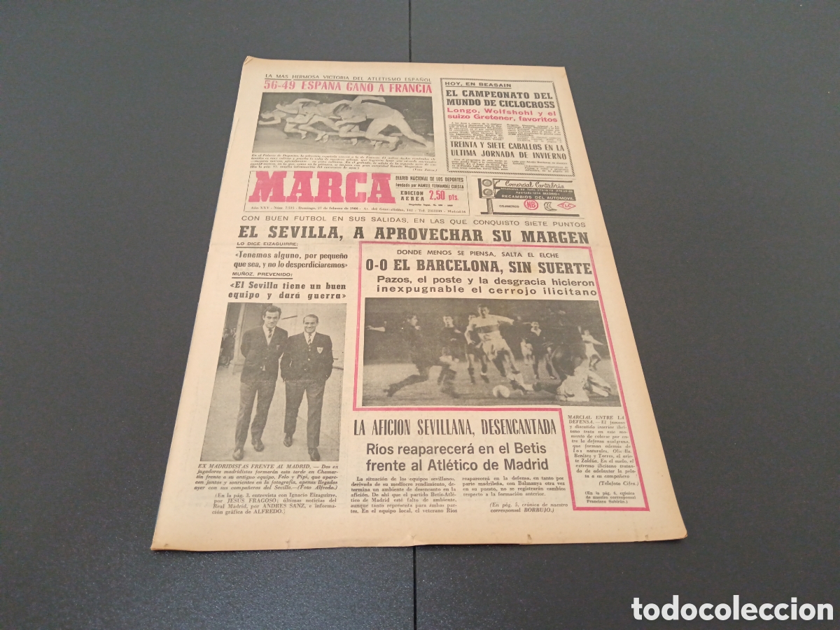 Coleccionismo deportivo: MARCA 27/02/1966 - Foto 1