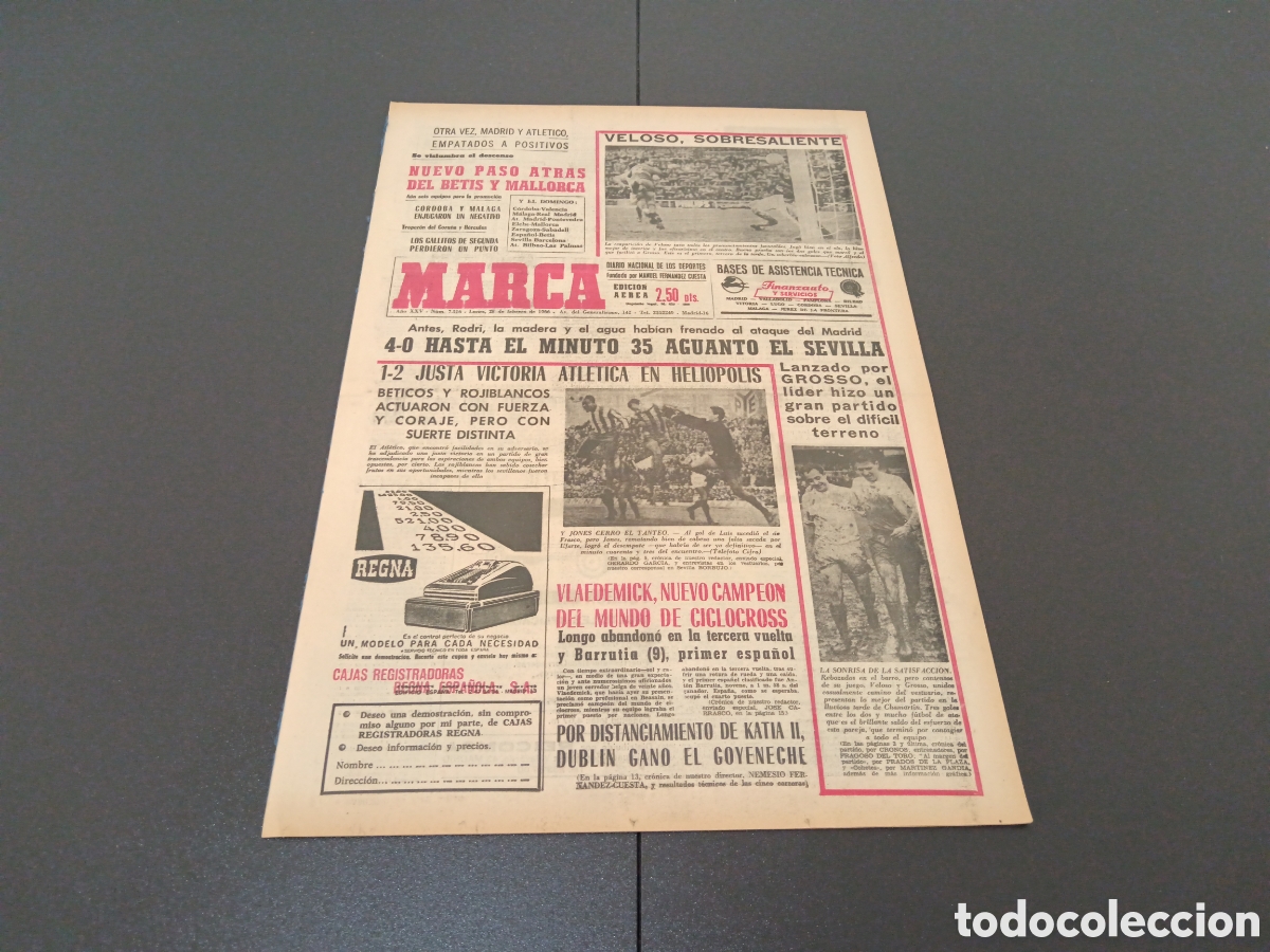 Coleccionismo deportivo: MARCA 28/02/1966 - Foto 1