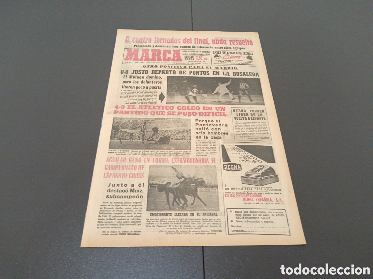 Coleccionismo deportivo: MARCA 07/03/1966 - Foto 1