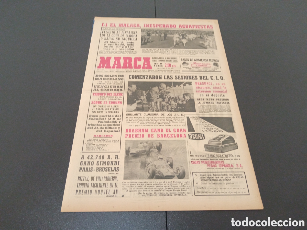 Coleccionismo deportivo: MARCA 25/04/1966 - Foto 1