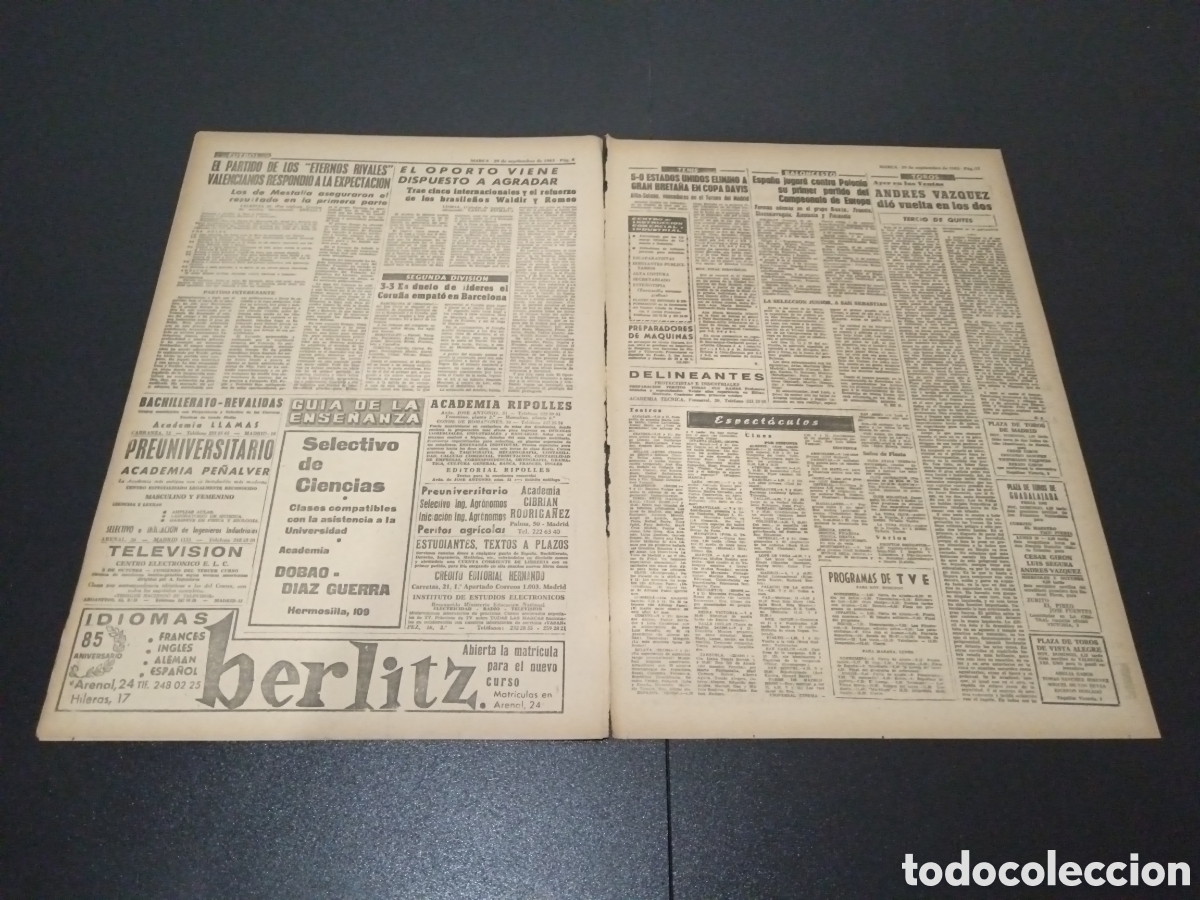 Coleccionismo deportivo: MARCA 29/09/1963 - Foto 4