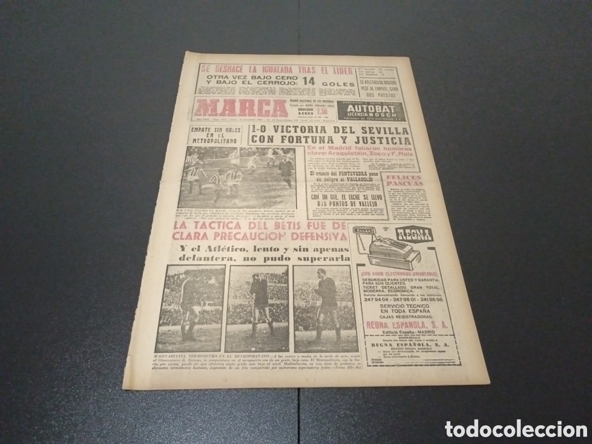 Coleccionismo deportivo: MARCA 23/12/1963 - Foto 1