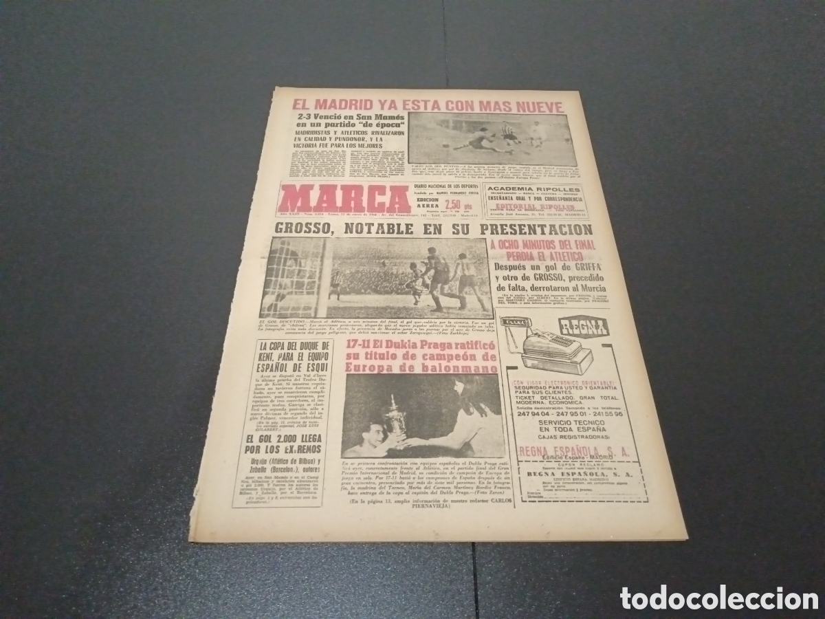 Coleccionismo deportivo: MARCA 13/01/1964 - Foto 1