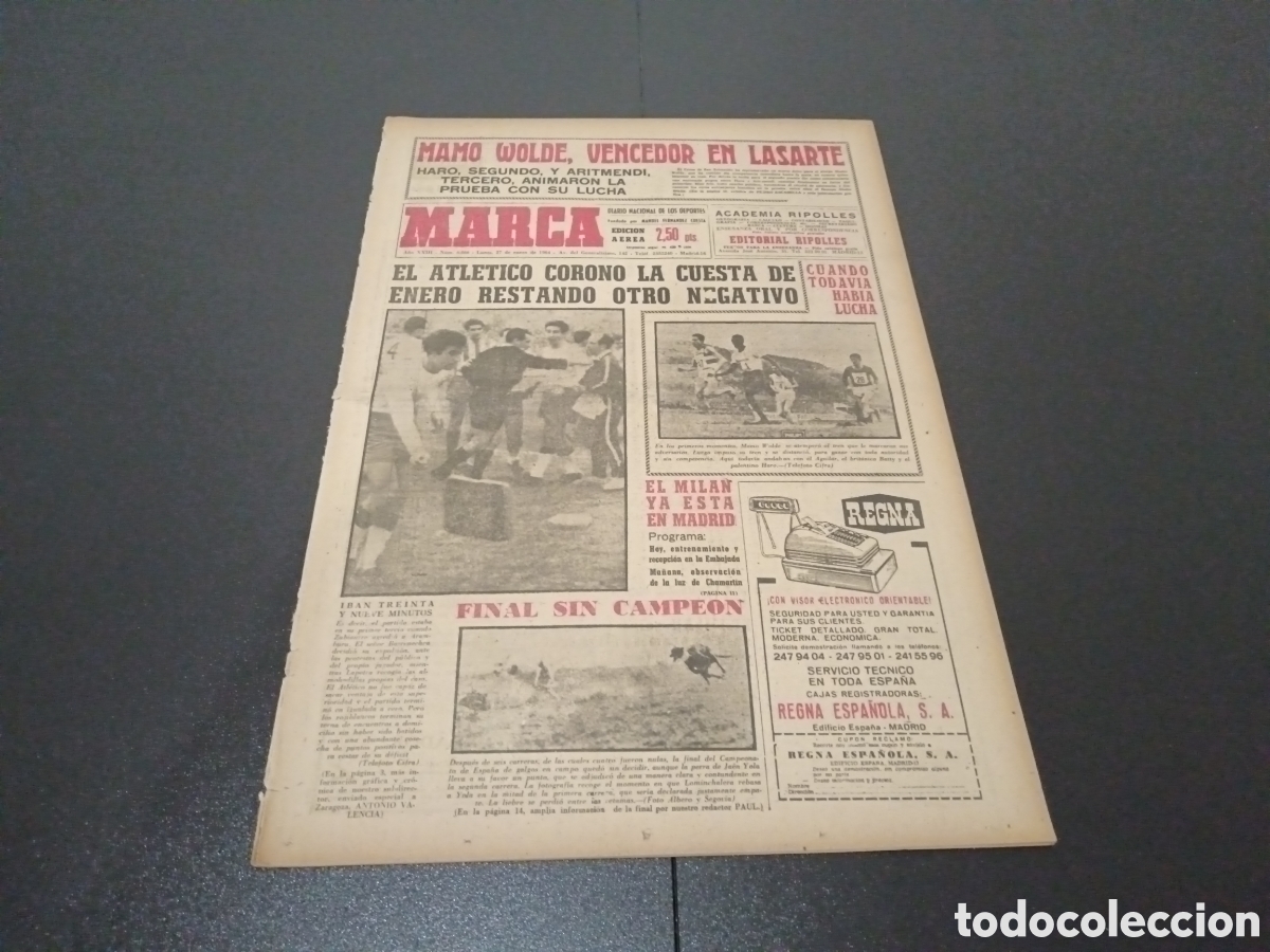 Coleccionismo deportivo: MARCA 27/01/1964 - Foto 1