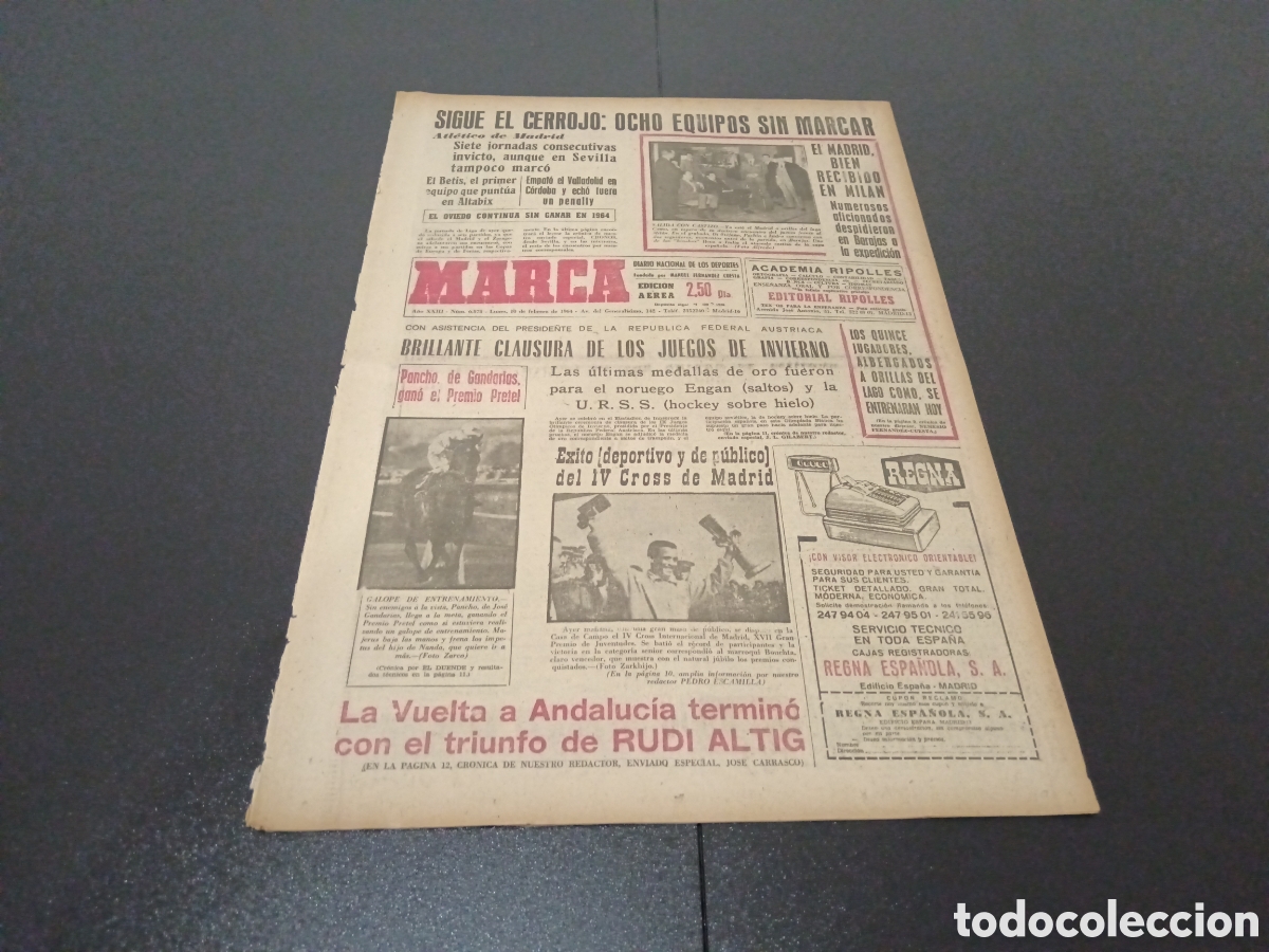 Coleccionismo deportivo: MARCA 10/02/1964 - Foto 1