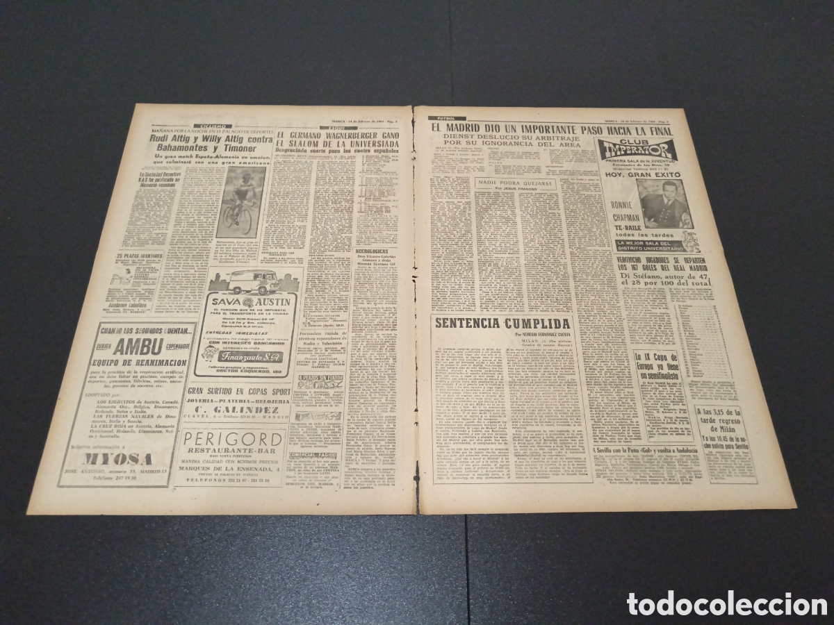 Coleccionismo deportivo: MARCA 14/02/1964 - Foto 2