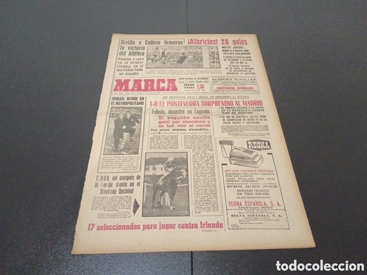 Coleccionismo deportivo: MARCA 02/03/1964 - Foto 1