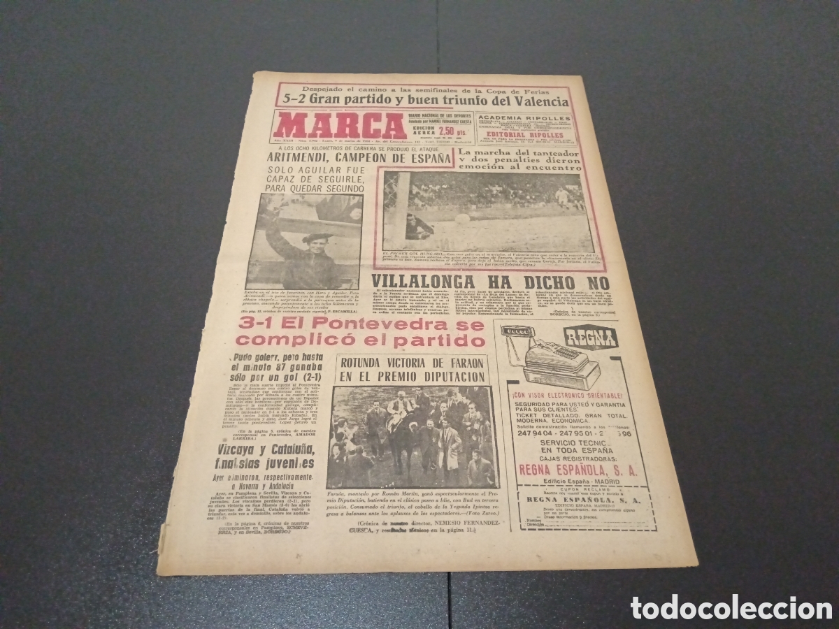 Coleccionismo deportivo: MARCA 09/03/1964 - Foto 1