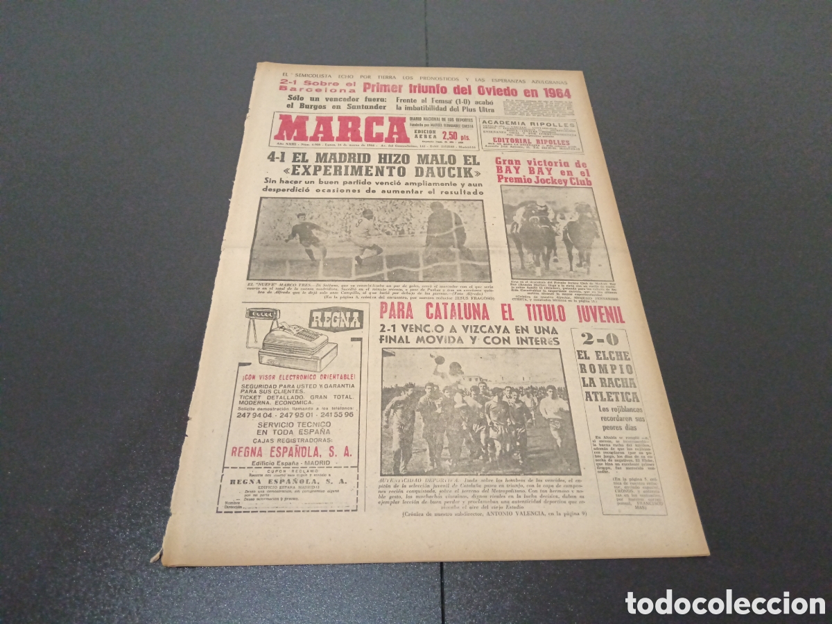 Coleccionismo deportivo: MARCA 16/03/1964 - Foto 1