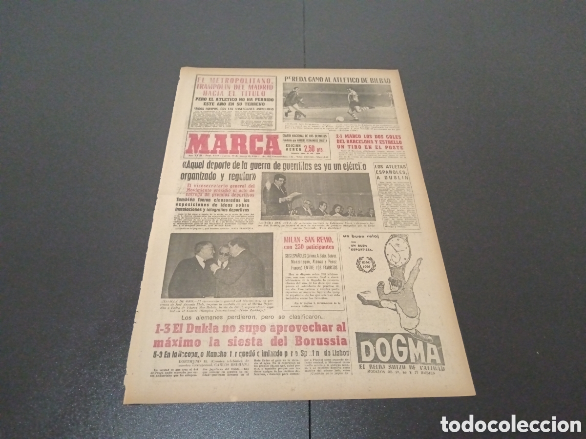 Coleccionismo deportivo: MARCA 19/03/1964 - Foto 1