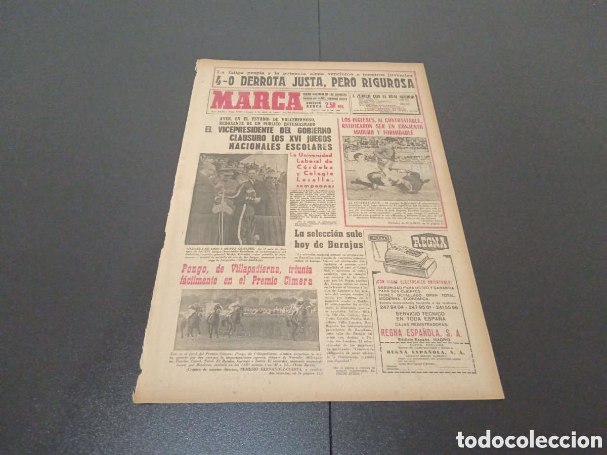 Coleccionismo deportivo: MARCA 06/04/1964 - Foto 1