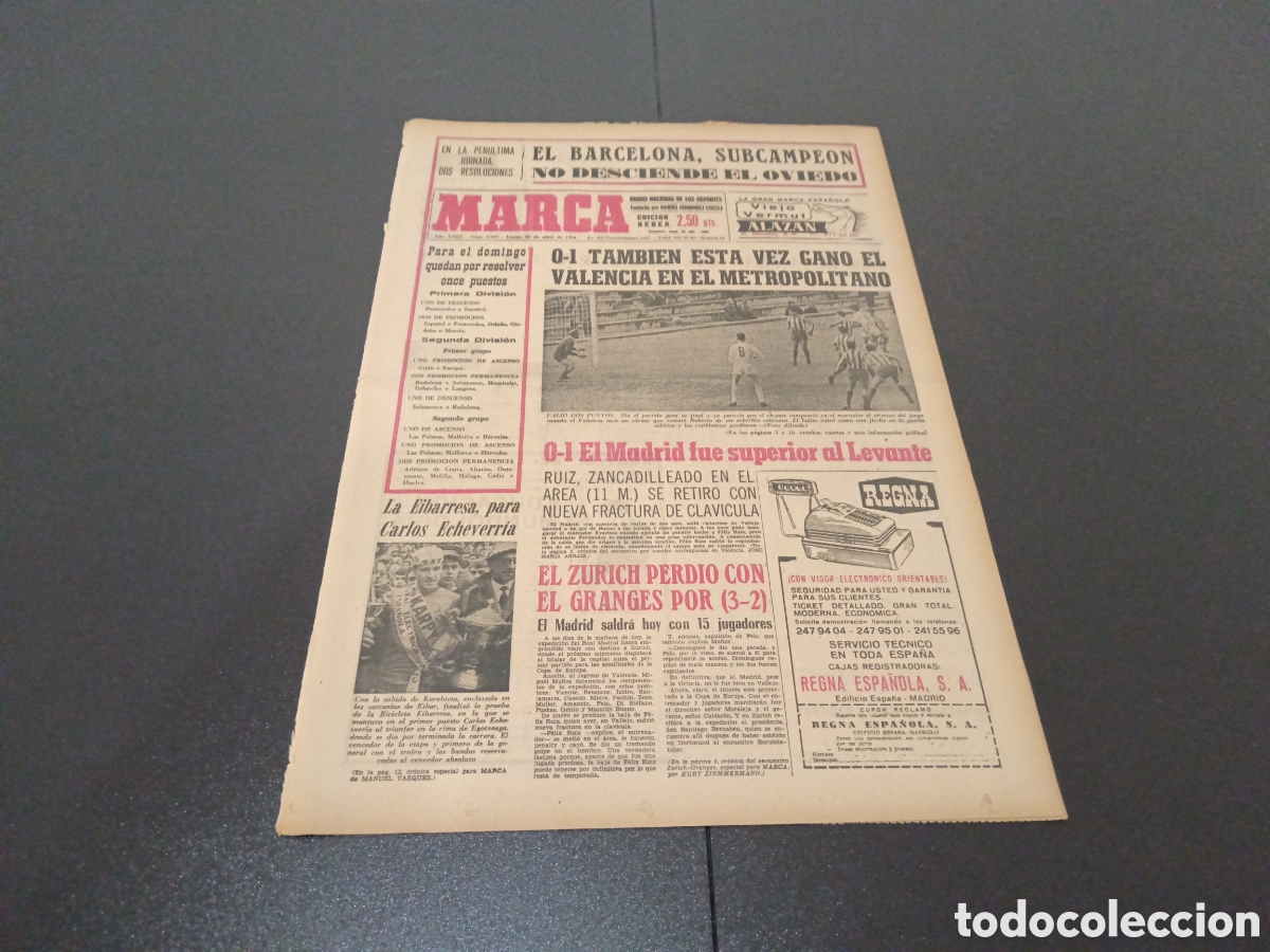 Coleccionismo deportivo: MARCA 20/04/1964 - Foto 1