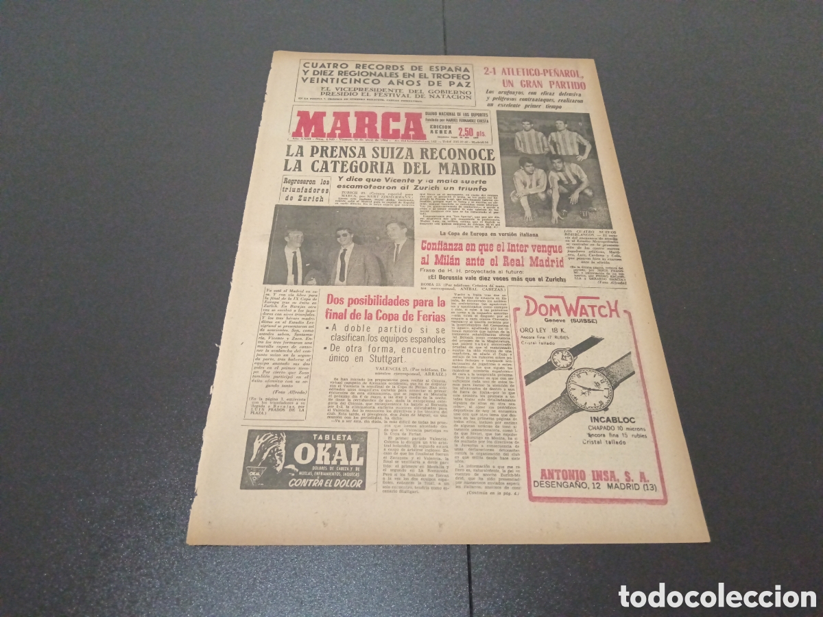 Coleccionismo deportivo: MARCA 24/04/1964 - Foto 1