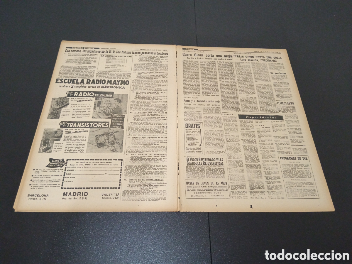 Coleccionismo deportivo: MARCA 27/04/1964 - Foto 5