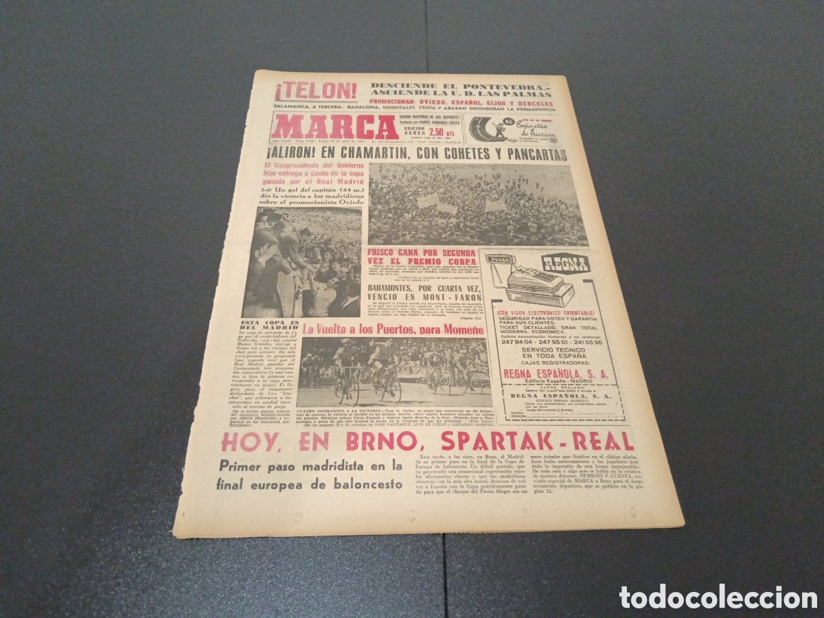 Coleccionismo deportivo: MARCA 27/04/1964 - Foto 1