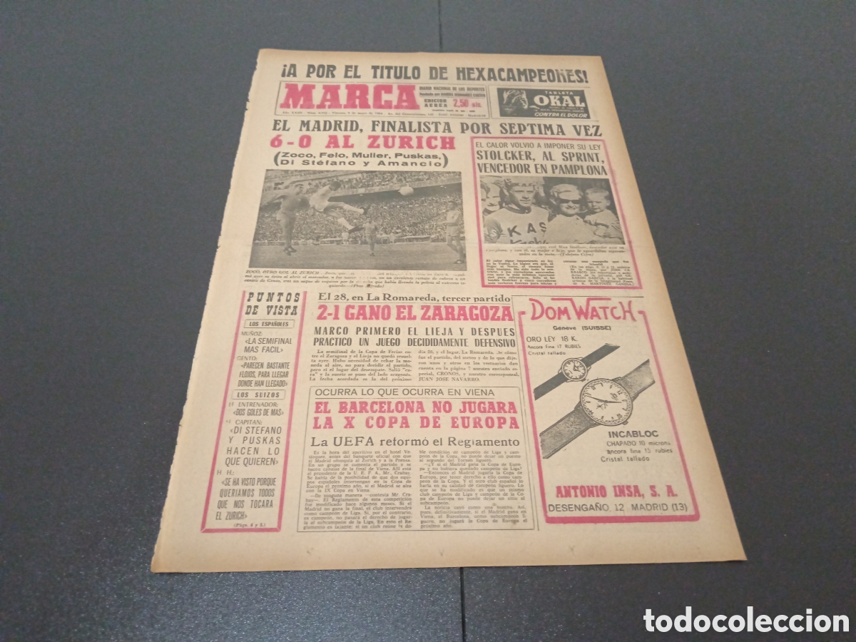 Coleccionismo deportivo: MARCA 08/05/1964 - Foto 1