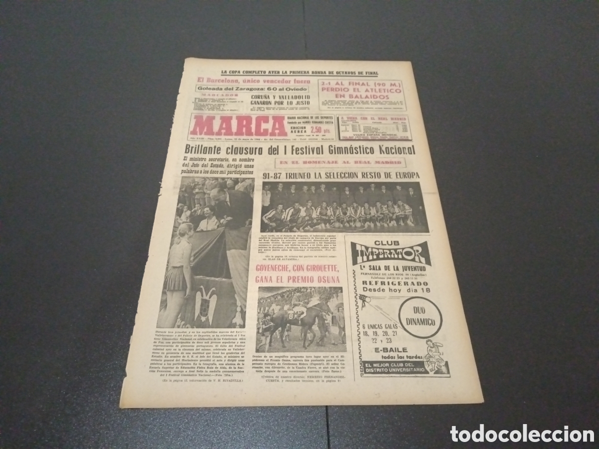 Coleccionismo deportivo: MARCA 18/05/1964 - Foto 1
