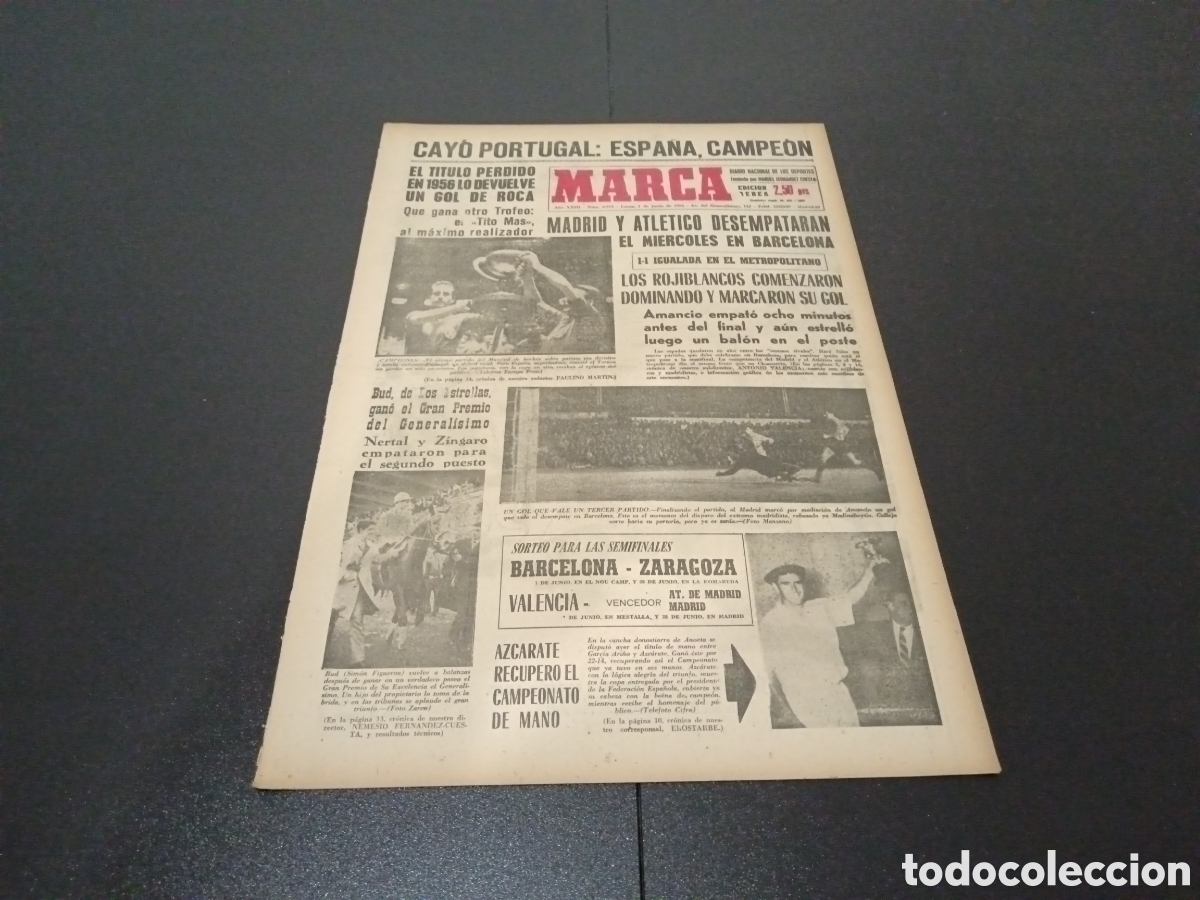 Coleccionismo deportivo: MARCA 01/06/1964 - Foto 1