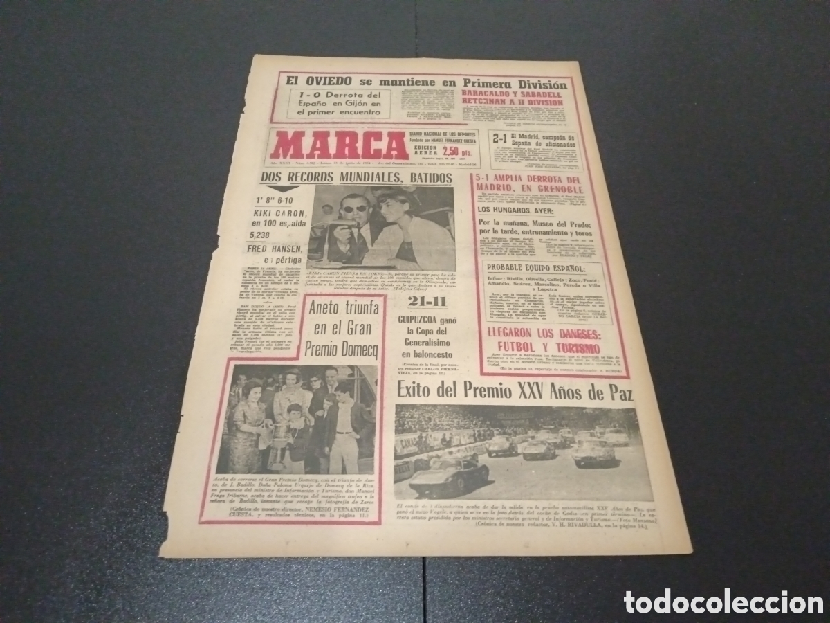 Coleccionismo deportivo: MARCA 15/06/1964 - Foto 1