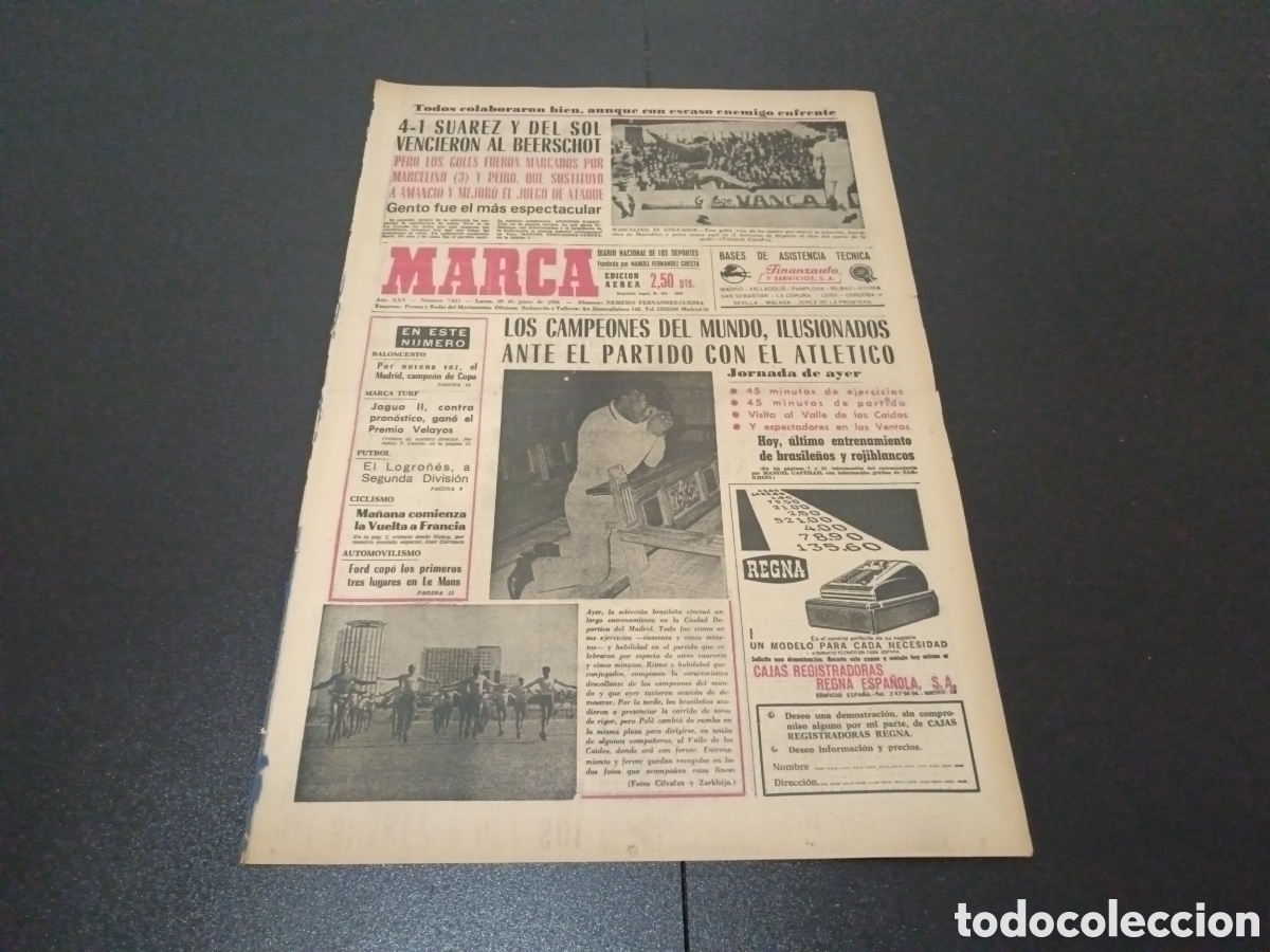 Coleccionismo deportivo: MARCA 20/06/1966 - Foto 1