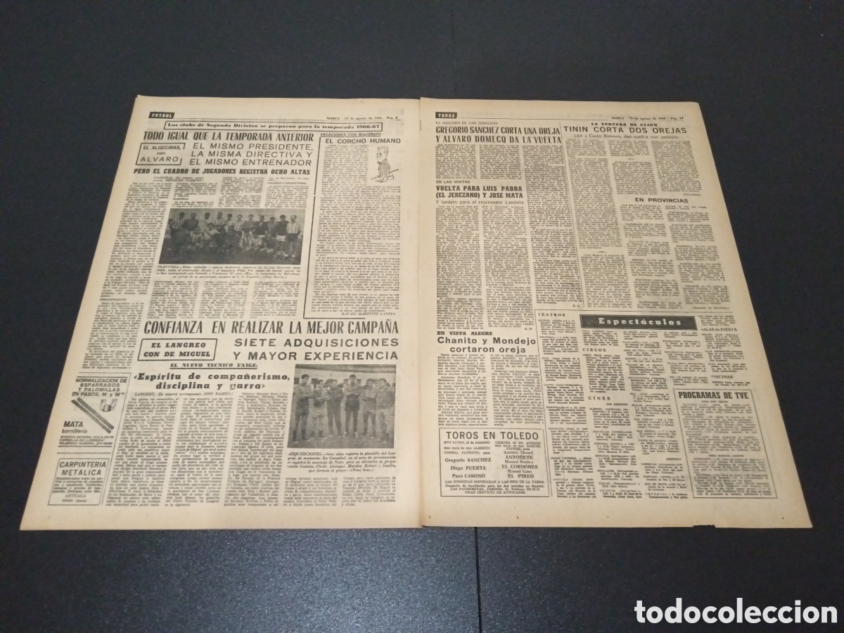 Coleccionismo deportivo: MARCA 15/08/1966 - Foto 3