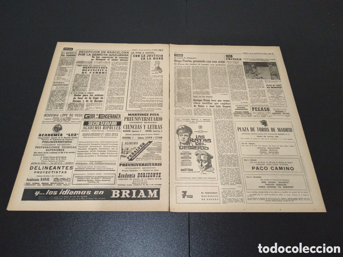 Coleccionismo deportivo: MARCA 16/09/1966 - Foto 3