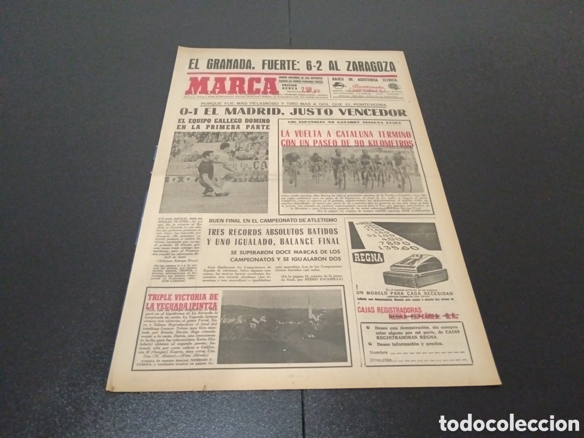 Coleccionismo deportivo: MARCA 19/09/1966 - Foto 1