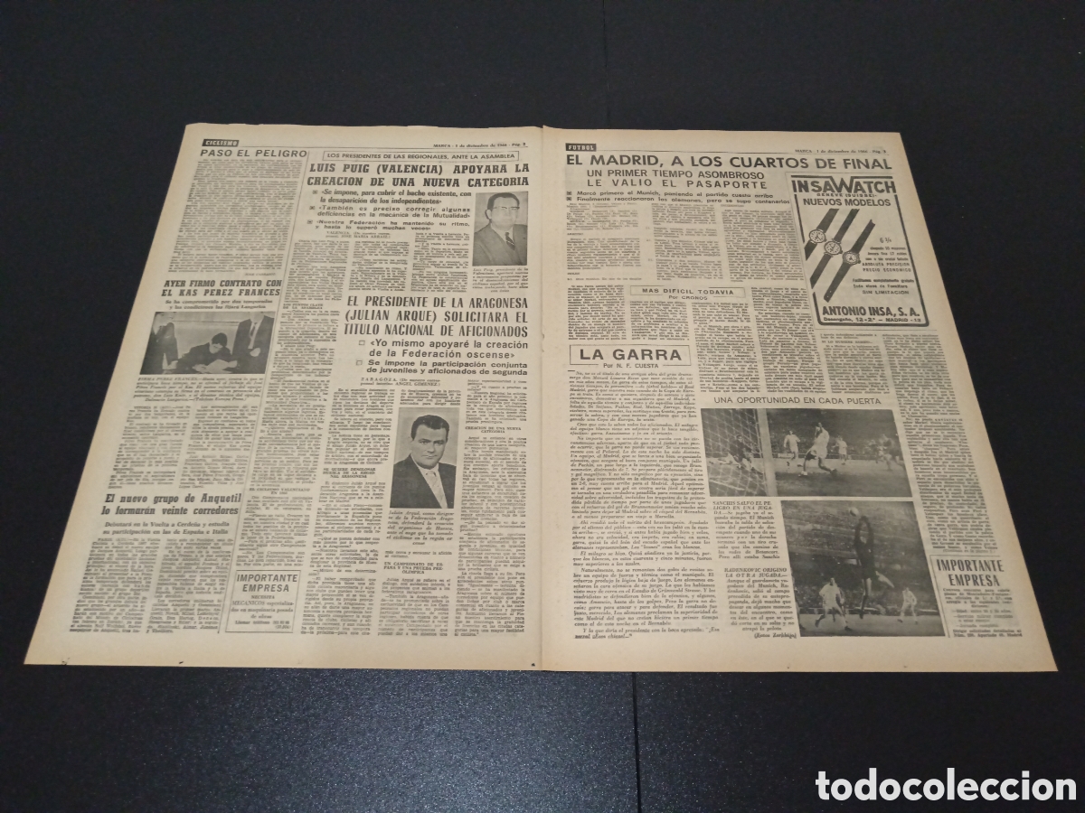 Coleccionismo deportivo: MARCA 01/12/1966 - Foto 2