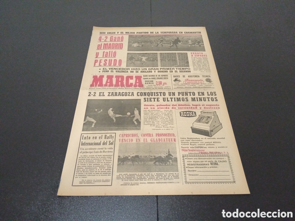 Coleccionismo deportivo: MARCA 05/12/1966 - Foto 1