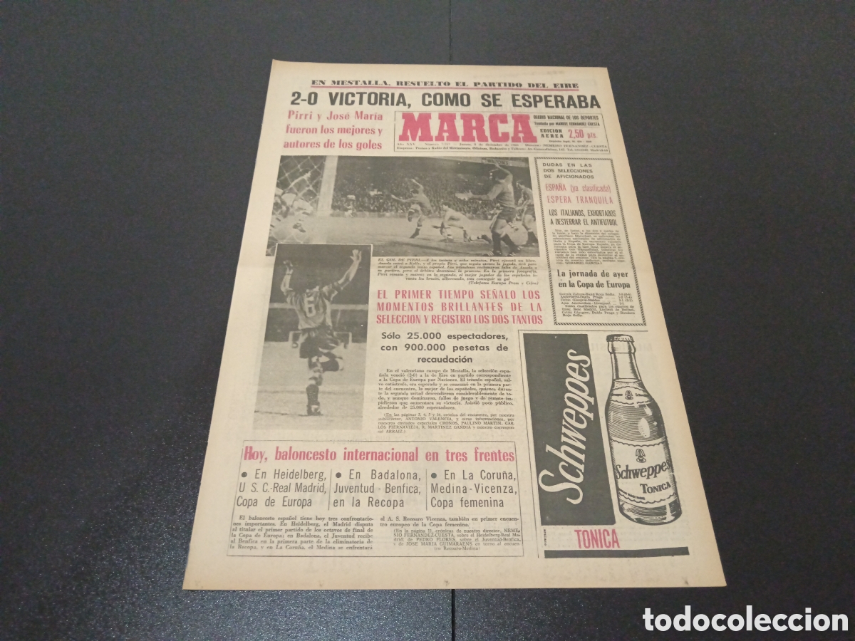 Coleccionismo deportivo: MARCA 08/12/1966 - Foto 1