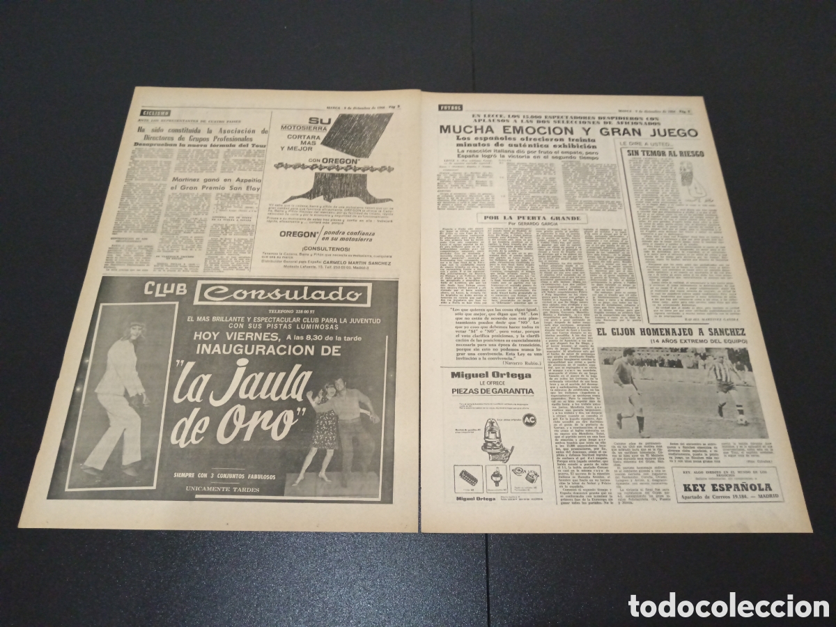 Coleccionismo deportivo: MARCA 09/12/1966 - Foto 2