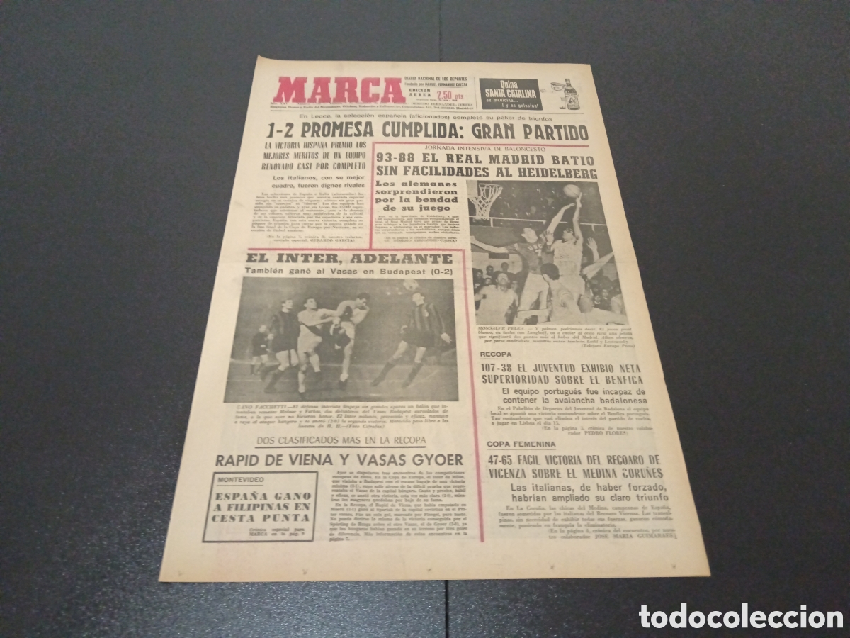 Coleccionismo deportivo: MARCA 09/12/1966 - Foto 1