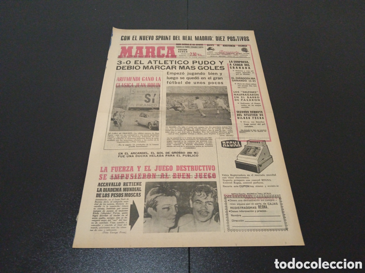 Coleccionismo deportivo: MARCA 12/12/1966 - Foto 1